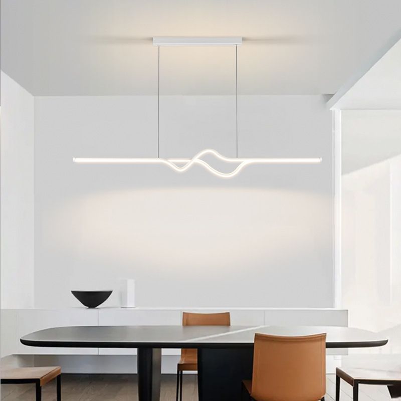 Rust Resistant Metal Finish Modern Linear Pendant Light